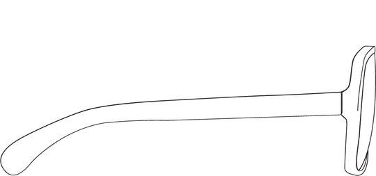 Brillengrößen-Diagramm Seitenansicht