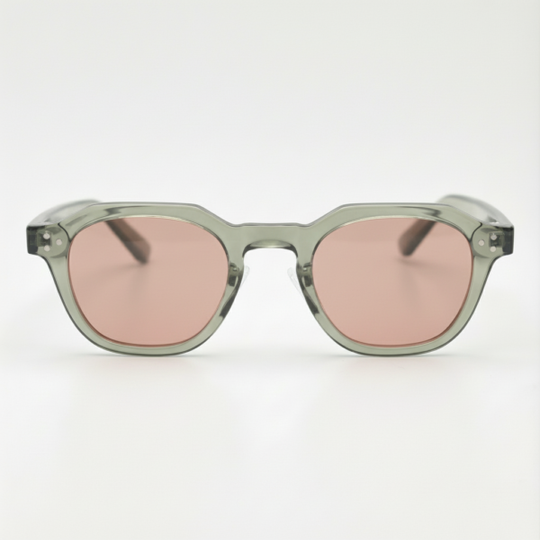 FL41 Brille mit Rosatönung - Transparentgrüner geometrischer TR90-Rahmen 3 FL41 Brille mit Rosatönung - Transparentgrüner geometrischer TR90-Rahmen 3