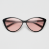 FL41 Brille mit Rosatönung - Glänzend schwarzer Cat-Eye-TR90-Rahmen 2
