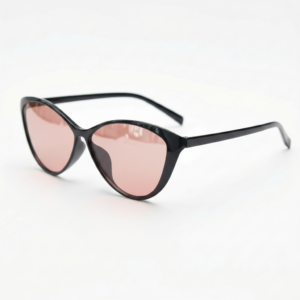 FL41 Brille mit Rosatönung - Glänzend schwarzer Cat-Eye-TR90-Rahmen 1