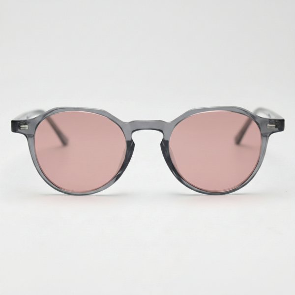 FL41 Brille mit Rosatönung - Grauer geometrischer TR90-Rahmen 3 FL41 Brille mit Rosatönung - Grauer geometrischer TR90-Rahmen 3