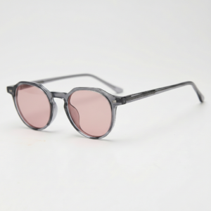 FL41 Brille mit Rosatönung - Grauer geometrischer TR90-Rahmen 1