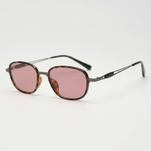 FL41 Brille mit Rosatönung - Schildpattfarbener ovaler TR90-Rahmen 1