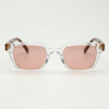 FL41 Brille mit Rosatönung - Klarer eckiger Acetatrahmen 3 FL41 Brille mit Rosatönung - Klarer eckiger Acetatrahmen 3