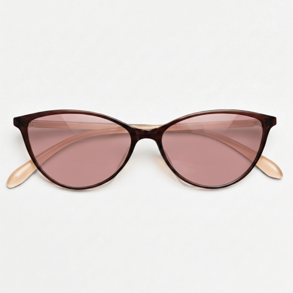 FL41 Brille mit Rosatönung - Roter Cat-Eye-TR90-Rahmen Bild 3