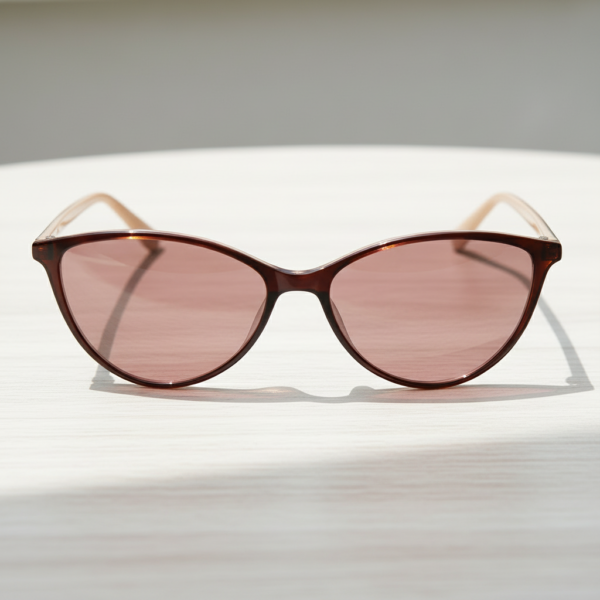 FL41 Brille mit Rosatönung - Roter Cat-Eye-TR90-Rahmen Bild 2