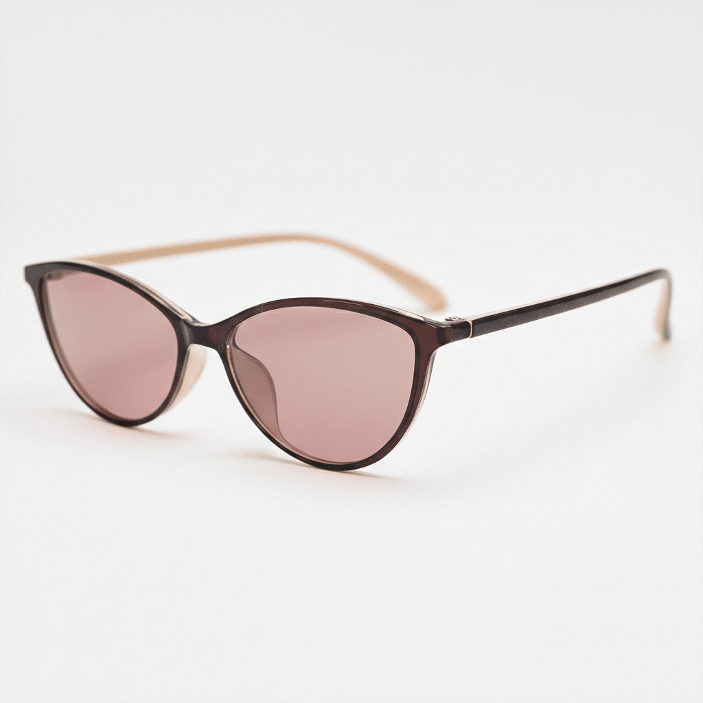 FL41 Brille mit Rosatönung - Roter Cat-Eye-TR90-Rahmen Bild 1