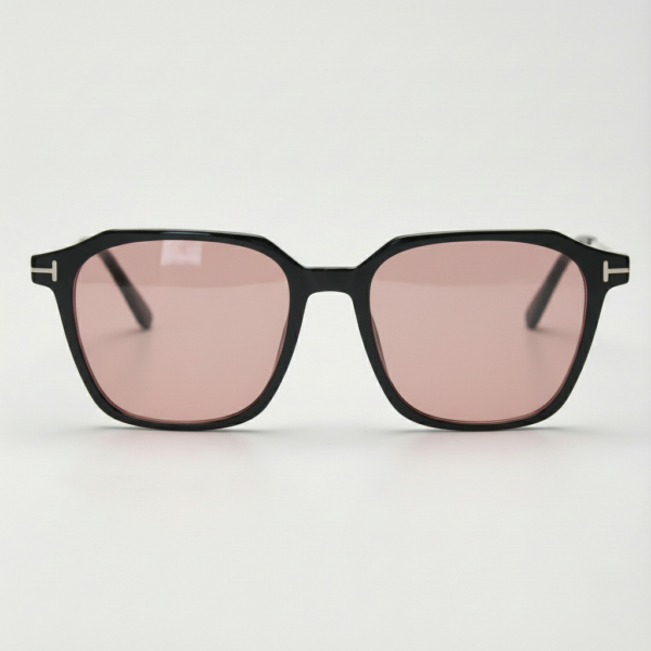 FL41 Brille mit Rosatönung - Schwarzer rechteckiger TR90-Rahmen 3 FL41 Brille mit Rosatönung - Schwarzer rechteckiger TR90-Rahmen 3