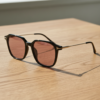 FL41 Brille mit Rosatönung - Schwarzer rechteckiger TR90-Rahmen 2 FL41 Brille mit Rosatönung - Schwarzer rechteckiger TR90-Rahmen 2