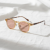 FL41 Brille mit Rosatönung - Gelber runder TR90-Rahmen 2