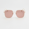 FL41 Brille mit Rosatönung - Goldfarbener eckiger Metallrahmen 3 FL41 Brille mit Rosatönung - Goldfarbener eckiger Metallrahmen 3