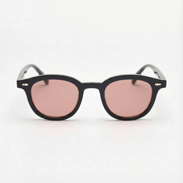 FL41 Brille mit Rosatönung - Schwarzer ovaler TR90-Rahmen 3 FL41 Brille mit Rosatönung - Schwarzer ovaler TR90-Rahmen 3