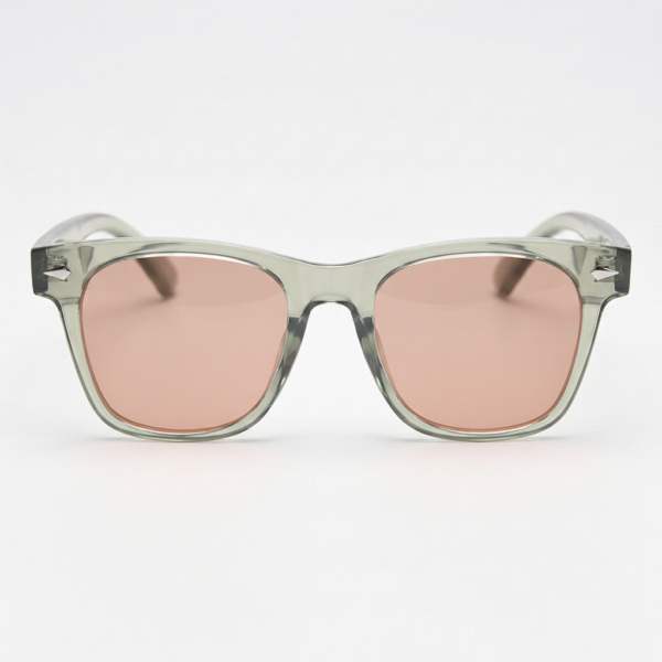 FL41 Brille mit Rosatönung - Grüner rechteckiger TR90-Rahmen 3 FL41 Brille mit Rosatönung - Grüner rechteckiger TR90-Rahmen 3