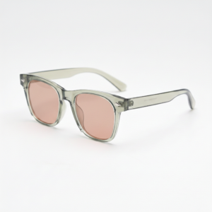 FL41 Brille mit Rosatönung - Grüner rechteckiger TR90-Rahmen 1
