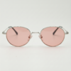 FL41 Brille mit Rosatönung - Silberfarbener runder Edelstahlrahmen 3 FL41 Brille mit Rosatönung - Silberfarbener runder Edelstahlrahmen 3