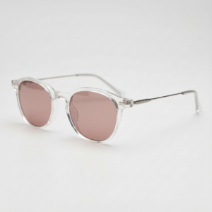 FL41 Brille mit Rosatönung - Klarer runder TR90-Rahmen mit breiterer Passform 1
