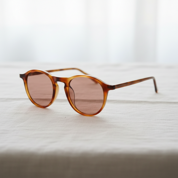 FL41 Brille mit Rosatönung - Schildpattfarbener runder TR90-Rahmen 2 FL41 Brille mit Rosatönung - Schildpattfarbener runder TR90-Rahmen 2