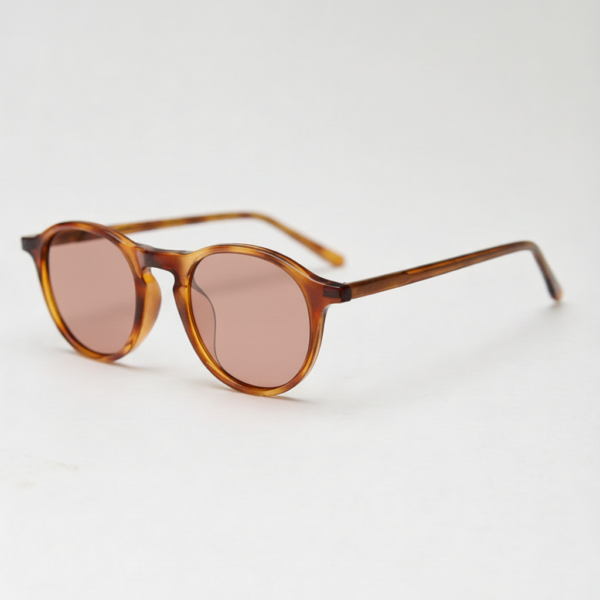 FL41 Brille mit Rosatönung - Schildpattfarbener runder TR90-Rahmen 1 FL41 Brille mit Rosatönung - Schildpattfarbener runder TR90-Rahmen 1