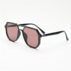 FL41 Brille mit Rosatönung - Glänzend schwarzer geometrischer TR90-Rahmen 1 FL41 Brille mit Rosatönung - Glänzend schwarzer geometrischer TR90-Rahmen 1