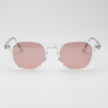 FL41 Brille mit Rosatönung - Klarer geometrischer TR90-Rahmen 3