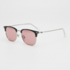 FL41 Brille mit Rosatönung - Silberfarbener Browline-Rahmen aus TR90 1