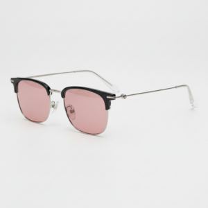 FL41 Brille mit Rosatönung - Silberfarbener Browline-Rahmen aus TR90 1
