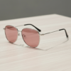 FL41 Brille mit Rosatönung - Silberfarbener Piloten-Metallrahmen 2 FL41 Brille mit Rosatönung - Silberfarbener Piloten-Metallrahmen 2