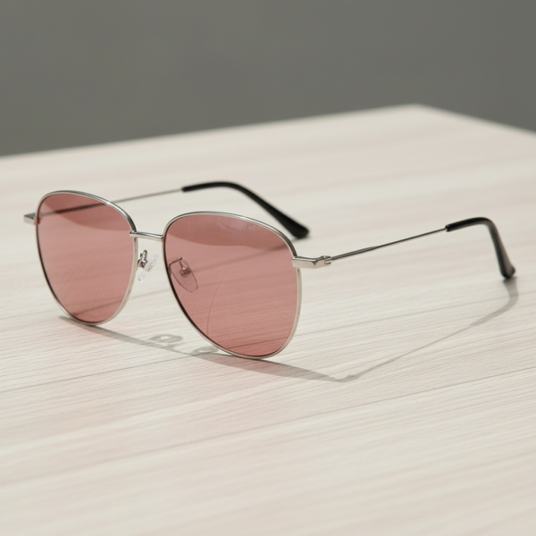 FL41 Brille mit Rosatönung - Silberfarbener Piloten-Metallrahmen 2 FL41 Brille mit Rosatönung - Silberfarbener Piloten-Metallrahmen 2