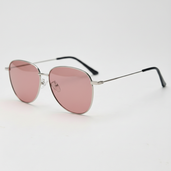 FL41 Brille mit Rosatönung - Silberfarbener Piloten-Metallrahmen 1 FL41 Brille mit Rosatönung - Silberfarbener Piloten-Metallrahmen 1